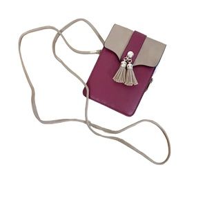 JE Urban Energy Red and Tan Cross Body Handbag
